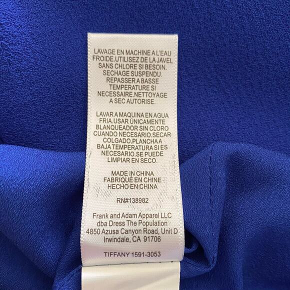 NWOT Dress the Population Tiffany One-Shoulder Midi Dress in Electric Blue, XS - Picture 10 of 13